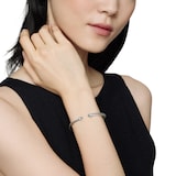 David Yurman Classic Cable Bracelet in Sterling Silver with Blue Topaz and Diamonds, 4mm