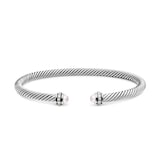 David Yurman Classic Cable Bracelet in Sterling Silver with Pearls and Diamonds, 4mm