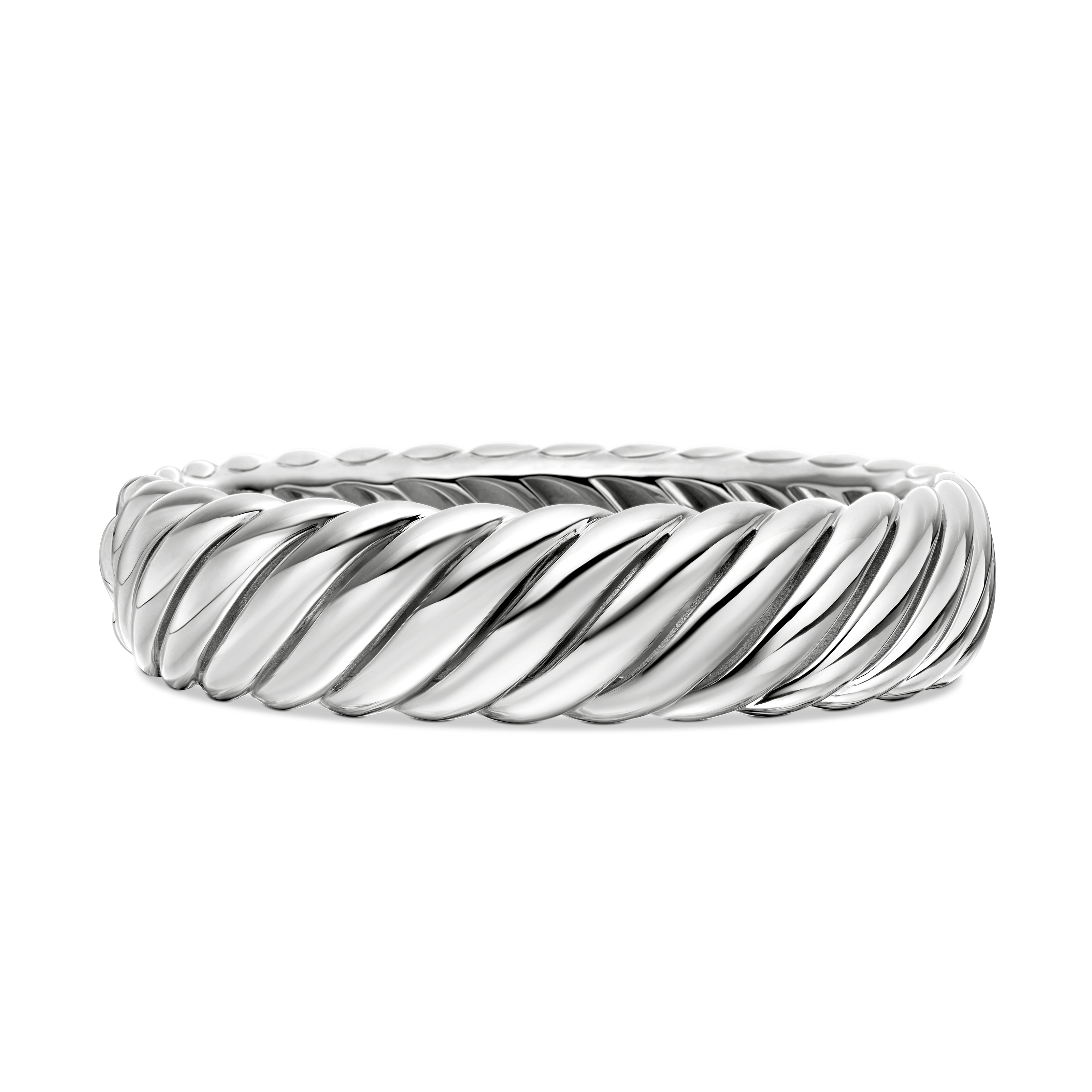 Sculpted Cable Bracelet in Sterling Silver, 17mm - Size Medium