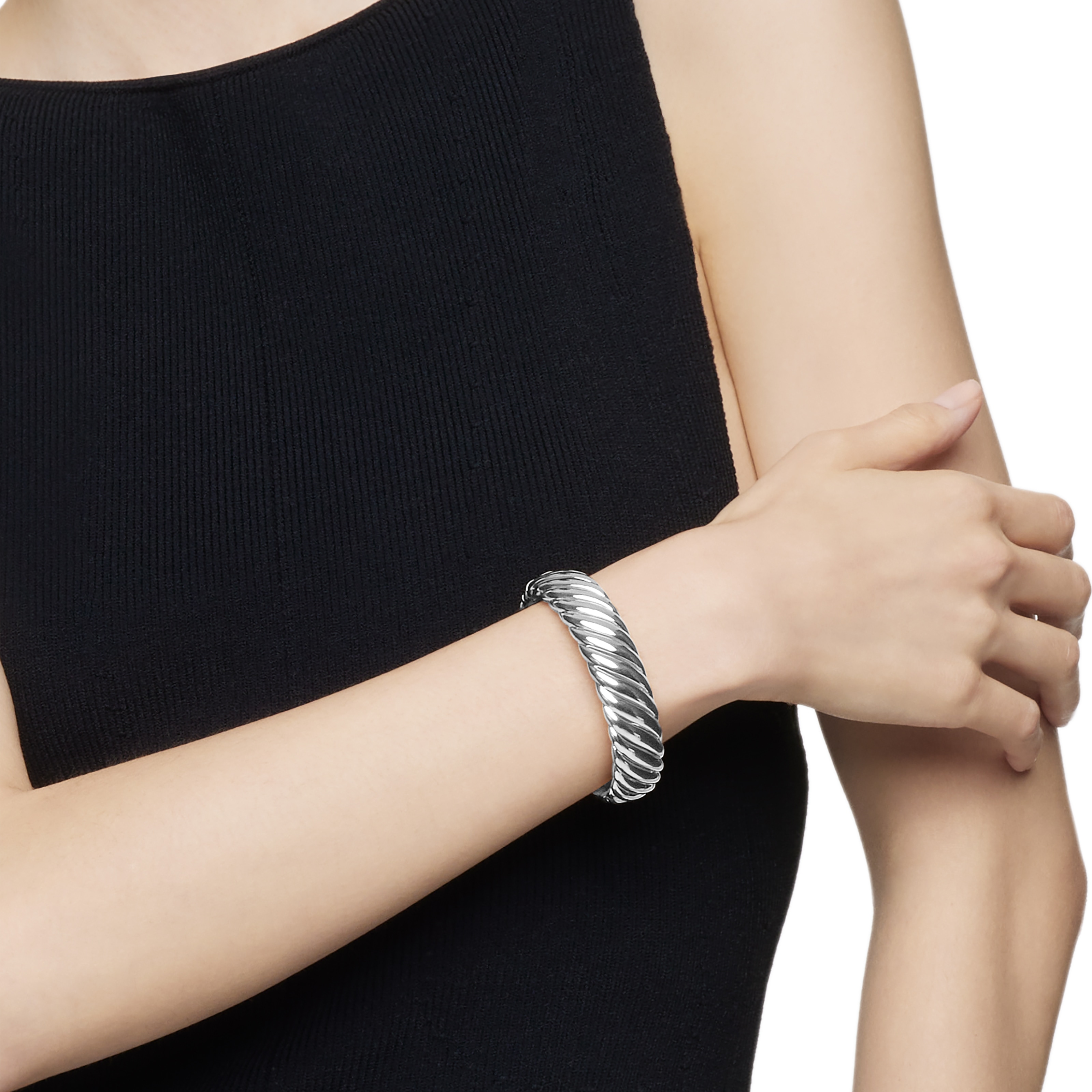 David Yurman Sculpted Cable Bracelet in Sterling Silver, 17mm David Yurman Sculpted Cable Bracelet in Sterling Silver, 17mm