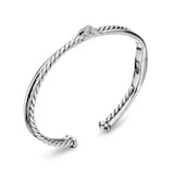David Yurman Petite X Centre Station Bracelet in Sterling Silver with Diamonds, 5.2mm
