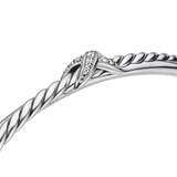 David Yurman Petite X Centre Station Bracelet in Sterling Silver with Diamonds, 5.2mm