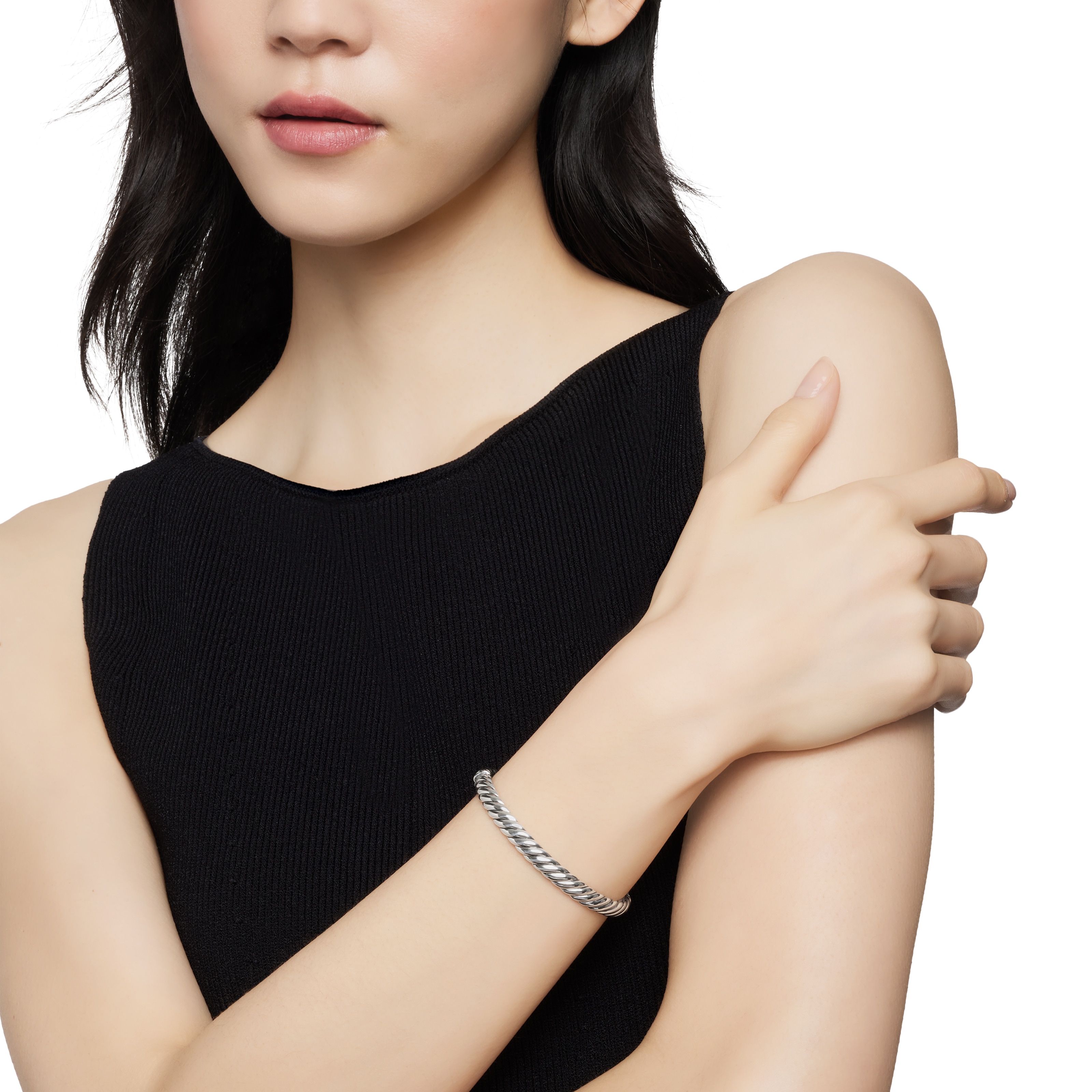 David Yurman Sculpted Cable Bangle Bracelet in Sterling Silver, 7mm