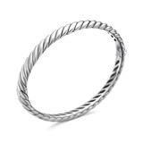 David Yurman Sculpted Cable Bangle Bracelet in Sterling Silver, 7mm - Size Medium