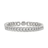 David Yurman Curb Chain Bracelet in Sterling Silver with Diamonds, 7mm - Size Large