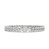 David Yurman Curb Chain Bracelet in Sterling Silver with Diamonds, 7mm - Size Large