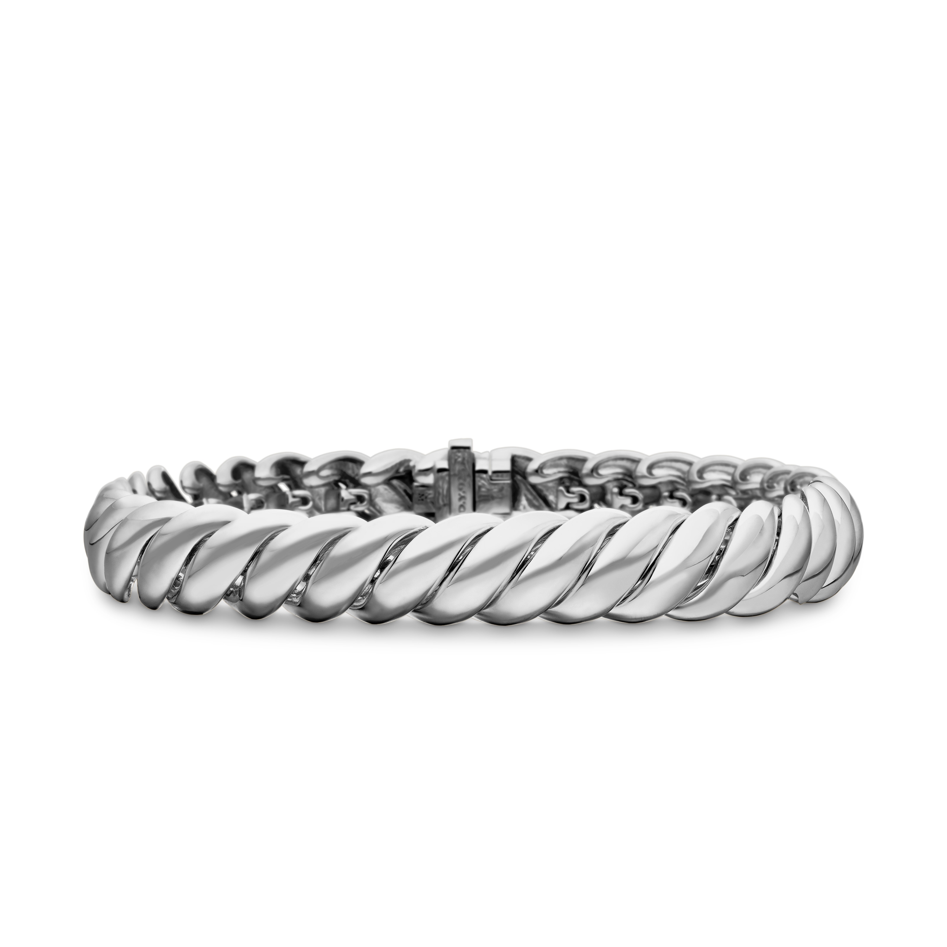 Sculpted Cable Bracelet in Sterling Silver, 8.5mm - Size Medium