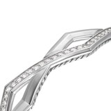 David Yurman Zig Zag Stax™ Two Row Cuff Bracelet in Sterling Silver with Diamonds, 13mm - Size Medium
