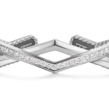 David Yurman Zig Zag Stax™ Two Row Cuff Bracelet in Sterling Silver with Diamonds, 13mm - Size Medium