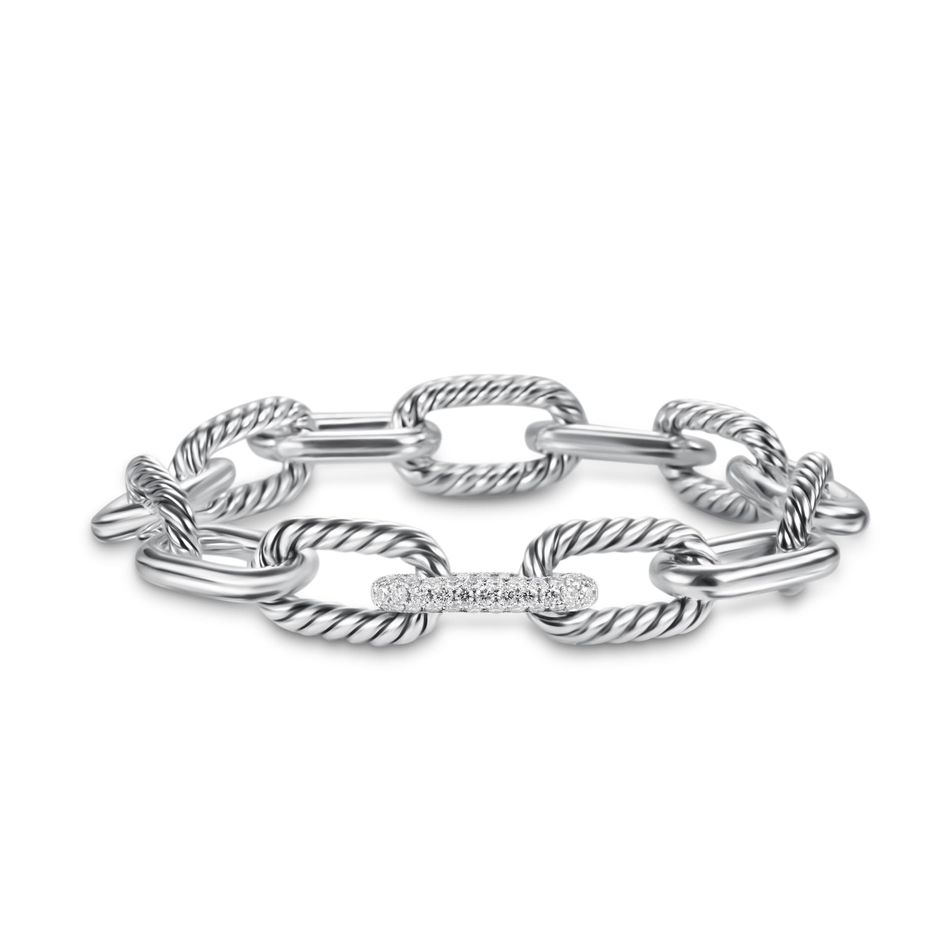 David Yurman DY Madison® Chain Bracelet in Sterling Silver with Diamonds, 11mm