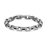 David Yurman Streamline® Heirloom Chain Link Bracelet In Sterling Silver With Pavé Black Diamonds, 7.5mm
