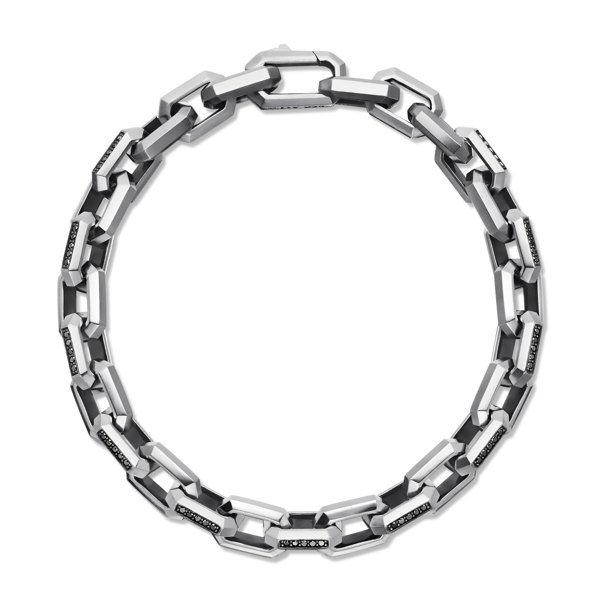 David Yurman Streamline® Heirloom Chain Link Bracelet In Sterling Silver With Pavé Black Diamonds, 7.5mm David Yurman Streamline® Heirloom Chain Link Bracelet In Sterling Silver With Pavé Black Diamonds, 7.5mm