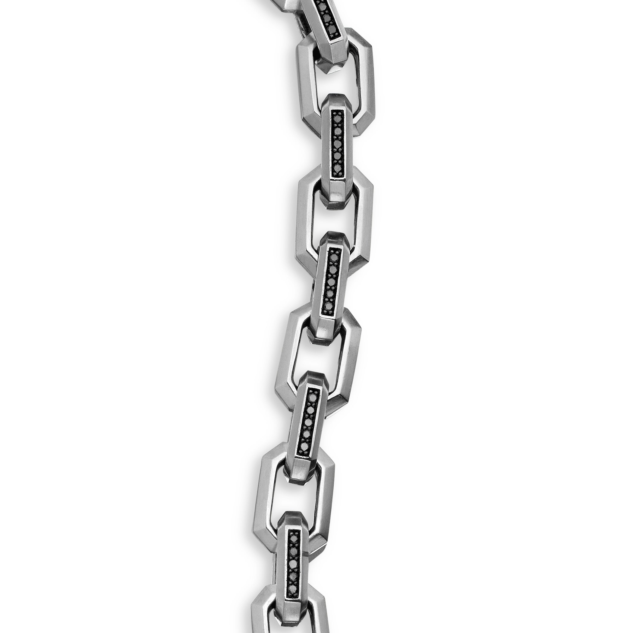 David Yurman Streamline® Heirloom Chain Link Bracelet In Sterling Silver With Pavé Black Diamonds, 7.5mm David Yurman Streamline® Heirloom Chain Link Bracelet In Sterling Silver With Pavé Black Diamonds, 7.5mm