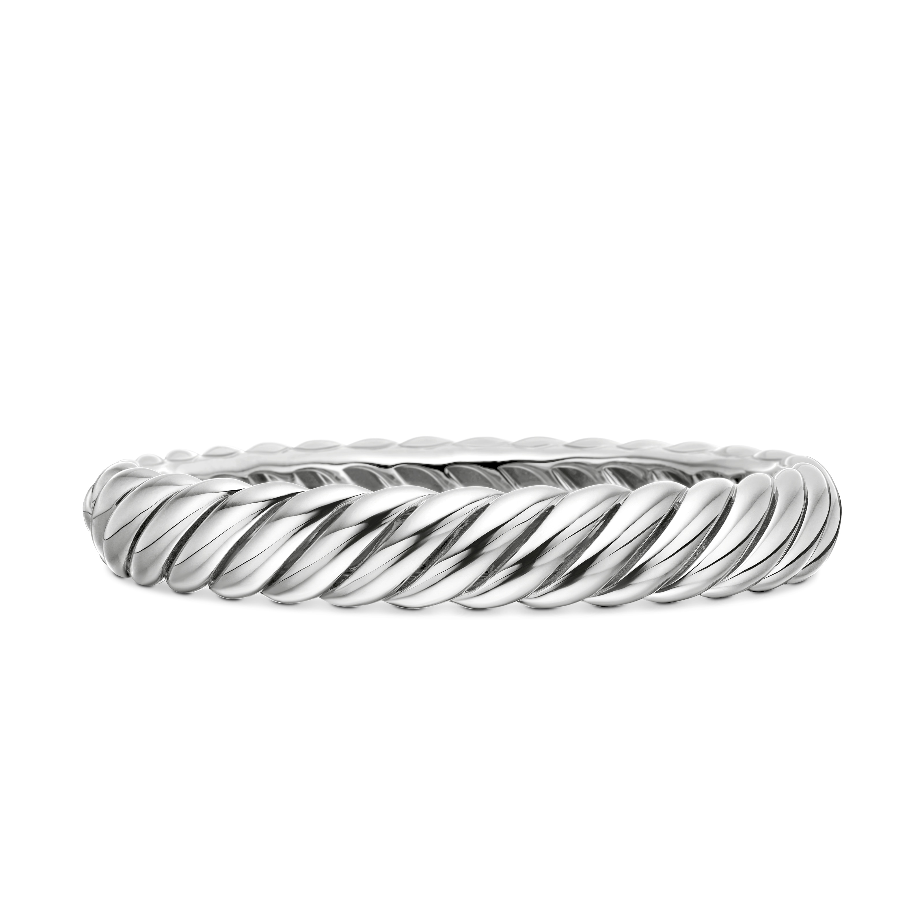 Sculpted Cable Bracelet In Sterling Silver, 10mm - Size Medium