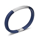 David Yurman Streamline® ID Bracelet In Blue Rubber With Sterling Silver, 8mm - Size Medium
