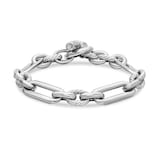 David Yurman Lexington Chain Bracelet In Sterling Silver With Diamonds, 9.8mm - Size Small