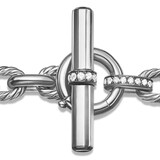 David Yurman Lexington Chain Bracelet In Sterling Silver With Diamonds, 9.8mm - Size Small