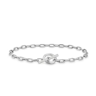 David Yurman DY Madison® Pavé Toggle Chain Bracelet In Sterling Silver With Diamonds, 3mm