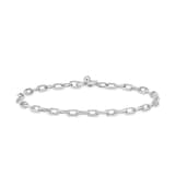 David Yurman DY Madison® Pavé Toggle Chain Bracelet In Sterling Silver With Diamonds, 3mm - Size Medium