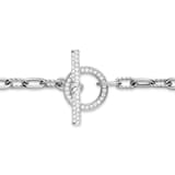 David Yurman DY Madison® Pavé Toggle Chain Bracelet In Sterling Silver With Diamonds, 3mm - Size Medium