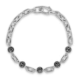 David Yurman DY Madison® Chain Bracelet In Sterling Silver With Black Diamonds, 6mm