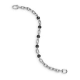 David Yurman DY Madison® Chain Bracelet In Sterling Silver With Black Diamonds, 6mm