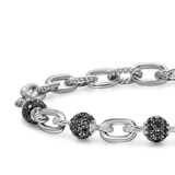 David Yurman DY Madison® Chain Bracelet In Sterling Silver With Black Diamonds, 6mm