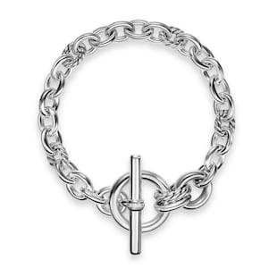 David Yurman DY Mercer™ Toggle Chain Bracelet In Sterling Silver With Diamonds, 8mm