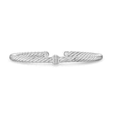 David Yurman The Cable Collection® Cable Flex Centre Station Bracelet In Sterling Silver With Diamonds, 4mm - Size Medium