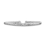 David Yurman The Cable Collection® Cable Flex Centre Station X Bracelet In Sterling Silver With Diamonds, 4mm - Size Small
