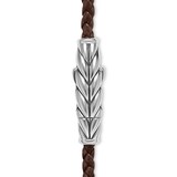 David Yurman Chevron Triple Wrap Bracelet in Brown Leather and Sterling Silver, 3mm