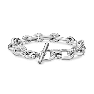 David Yurman DY Mercer™ Chain Bracelet In Sterling Silver With Diamonds, 8mm