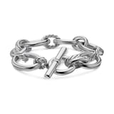 David Yurman DY Mercer™ Chain Bracelet in Sterling Silver with Diamonds, 25mm - Size Large