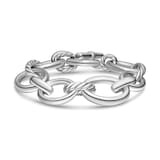 David Yurman DY Mercer™ Chain Bracelet in Sterling Silver with Diamonds, 25mm - Size Large
