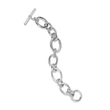 David Yurman DY Mercer™ Chain Bracelet in Sterling Silver with Diamonds, 25mm - Size Large