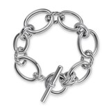 David Yurman DY Mercer™ Chain Bracelet in Sterling Silver with Diamonds, 25mm - Size Medium