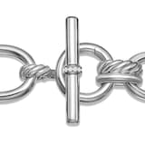 David Yurman DY Mercer™ Chain Bracelet in Sterling Silver with Diamonds, 25mm - Size Medium