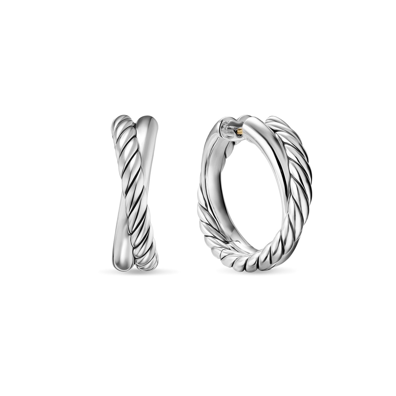 David Yurman Crossover Hoop Earrings In Sterling Silver, 22.3mm