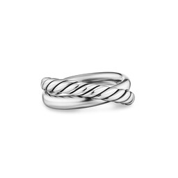 37360328 - Crossover Two Row Ring In Sterling Silver, 7.4mm - Ring Size 6