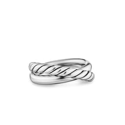 37360329 - Crossover Two Row Ring In Sterling Silver, 7.4mm - Ring Size 7