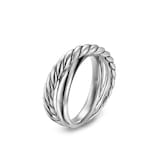 David Yurman Crossover Two Row Ring In Sterling Silver, 7.4mm - Ring Size 7