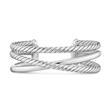David Yurman Bold Crossover Three Row Cuff Bracelet In Sterling Silver, 19mm - Size Small