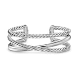 David Yurman Bold Crossover Three Row Cuff Bracelet In Sterling Silver, 19mm - Size Small