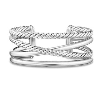 David Yurman Crossover Five Row Cuff Bracelet In Sterling Silver, 24.4mm - Size Medium