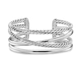 David Yurman Crossover Five Row Cuff Bracelet In Sterling Silver, 24.4mm - Size Medium