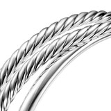 David Yurman Bold Crossover Three Row Cuff Bracelet In Sterling Silver, 19mm - Size Large