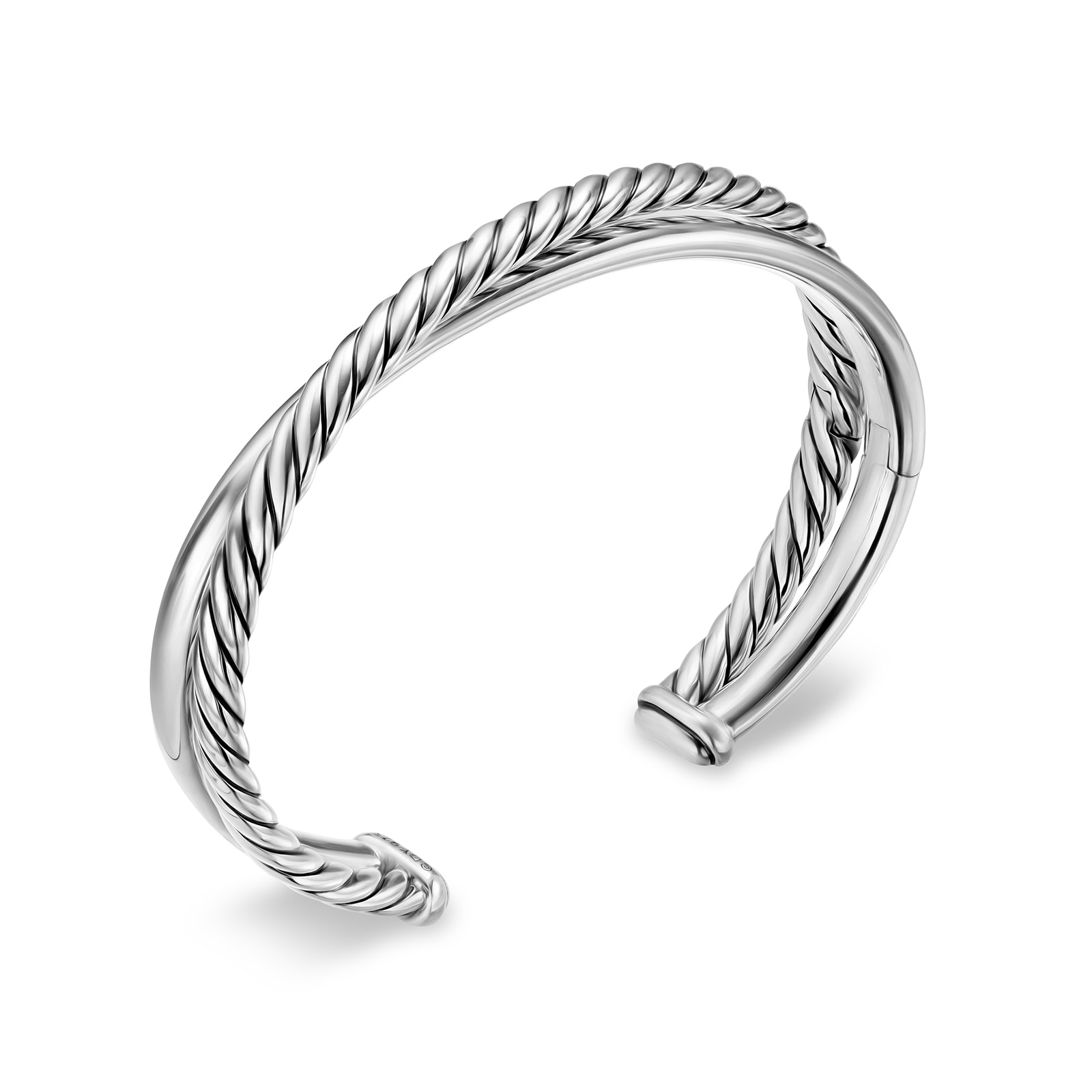 David Yurman Crossover Two Row Cuff Bracelet In Sterling Silver, 10.7mm - Size Medium