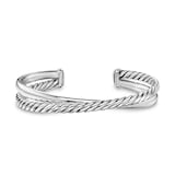 David Yurman Crossover Two Row Cuff Bracelet In Sterling Silver, 10.7mm - Size Medium