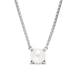 David Yurman Pearl Classics Necklace In Sterling Silver With Diamonds, 6.5mm