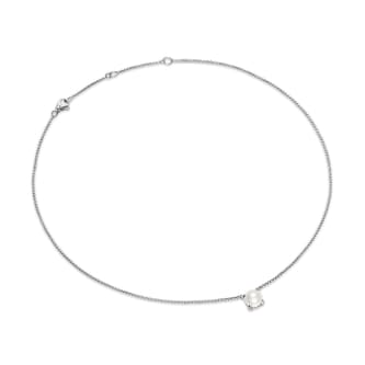 David Yurman Pearl Classics Necklace In Sterling Silver With Diamonds, 6.5mm